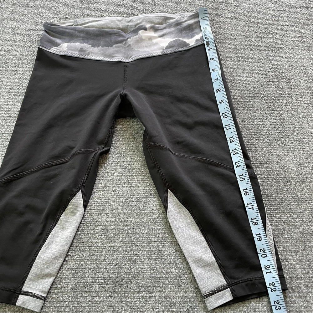 Lululemon Leggings Womens 8 Lulu Pants 30 X 16 Compression Zip Run For It Crop - Picture 7 of 13